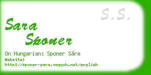 sara sponer business card